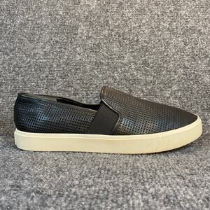 Vince Womens Size 7.5 Shoes Blair Sneakers Black Perforated Leather Slip On